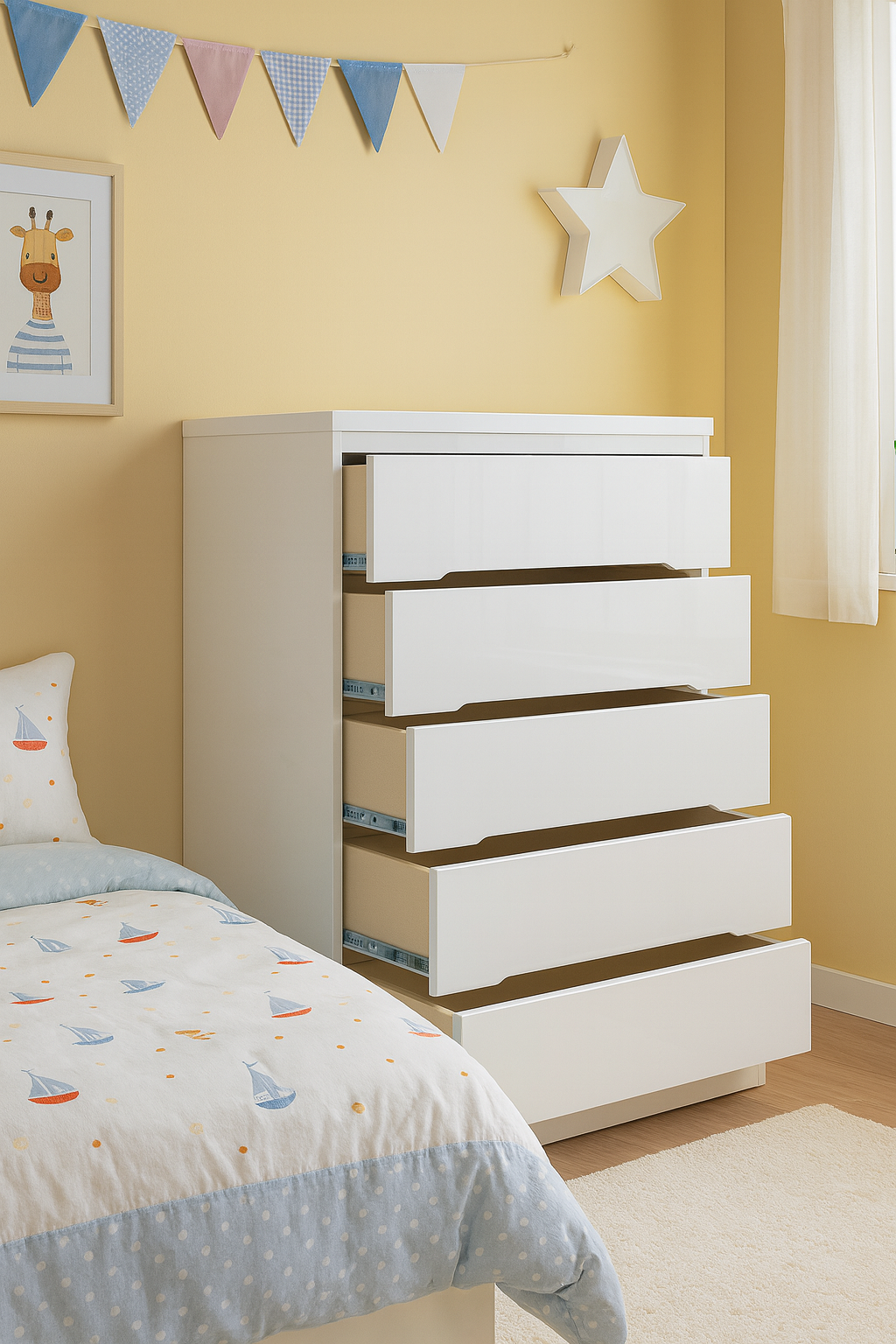 하이그로시 5단 서랍장